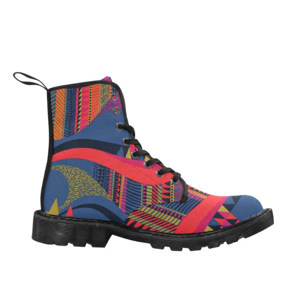 African Print Canvas Boots - Image 3