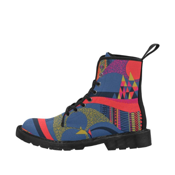 African Print Canvas Boots - Image 2